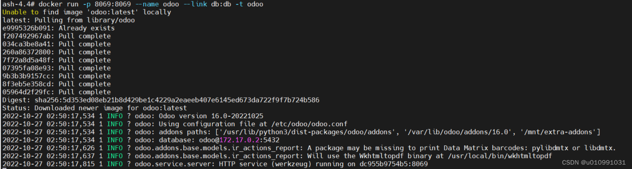 NAS群晖Docker安装odoo16社区版和企业版教程插图5 NAS群晖Docker安装odoo16社区版和企业版教程插图5