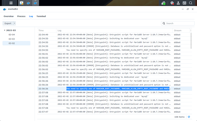 群晖(Synology)NAS 安装 Mariadb 数据库启动错误插图 群晖(Synology)NAS 安装 Mariadb 数据库启动错误插图