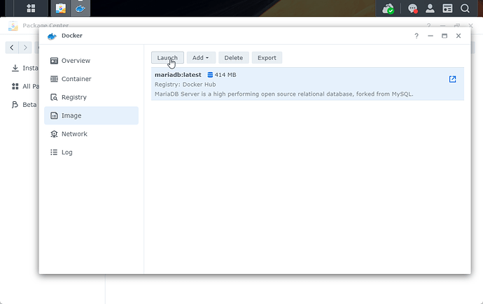 群晖(Synology)NAS 后台安装 Docker 后配置 Mariadb / MySQL插图5 群晖(Synology)NAS 后台安装 Docker 后配置 Mariadb / MySQL插图5